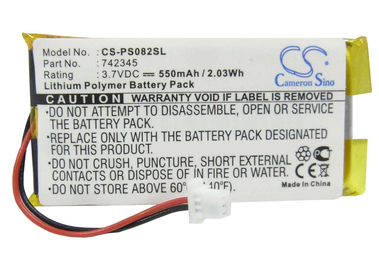 3.7V, Li-Polymer, 550mAh, Media Player battery fits Philips, 742345, Gogear Hdd082/17 2gb, 2.04Wh Media Player Cameron Sino Technology Limited