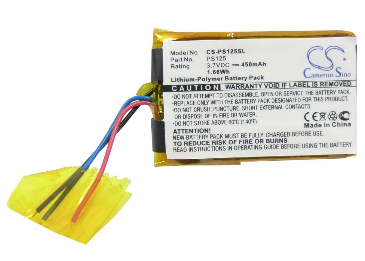 3.7V, Li-Polymer, 450mAh, Media Player battery fits Philips, Gogear Sa3115, Gogear Sa3125, 1.67Wh Media Player Cameron Sino Technology Limited (Suspended)