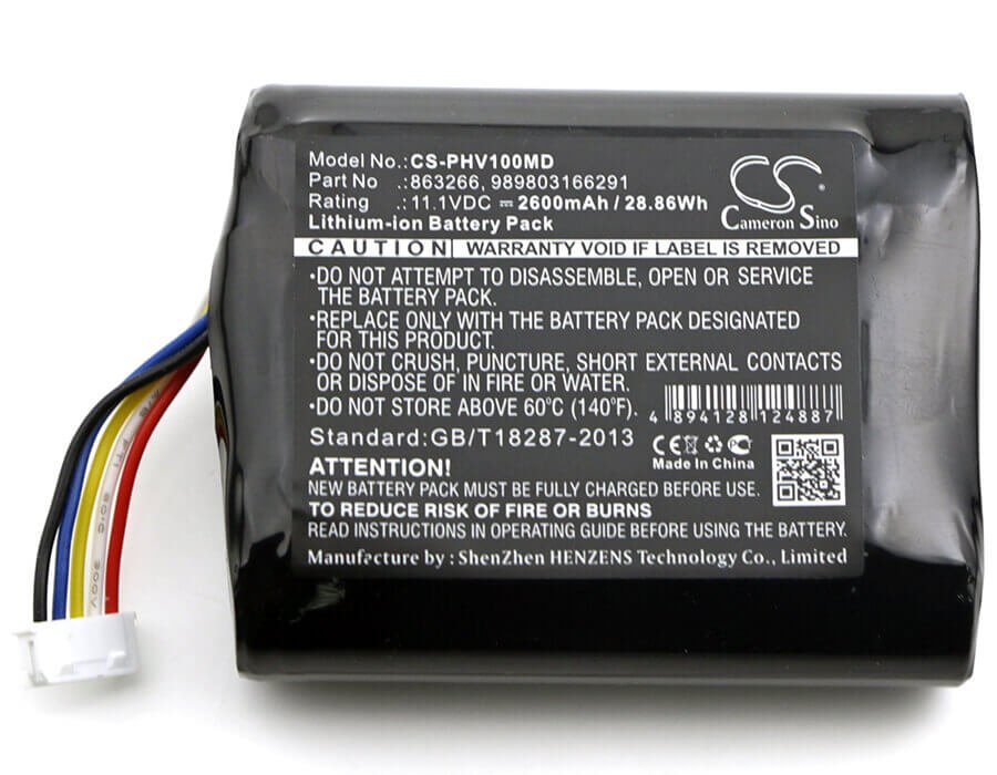 11.1V, Li-ion, 2600mAh, Medical battery fits Philips, 453564243501, Moniteur Portable Suresigns Vm, Monitor Vs1, 28.86Wh Medical Cameron Sino Technology Limited (Medical)