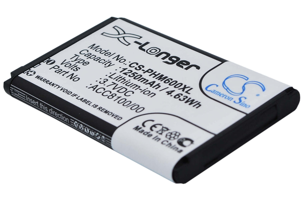 3.7V, Li-ion, 1250mAh, Recorder battery fits Philips, 8403 810 00011, Dpm6000, Dpm7000, 4.63Wh Recorder Cameron Sino Technology Limited