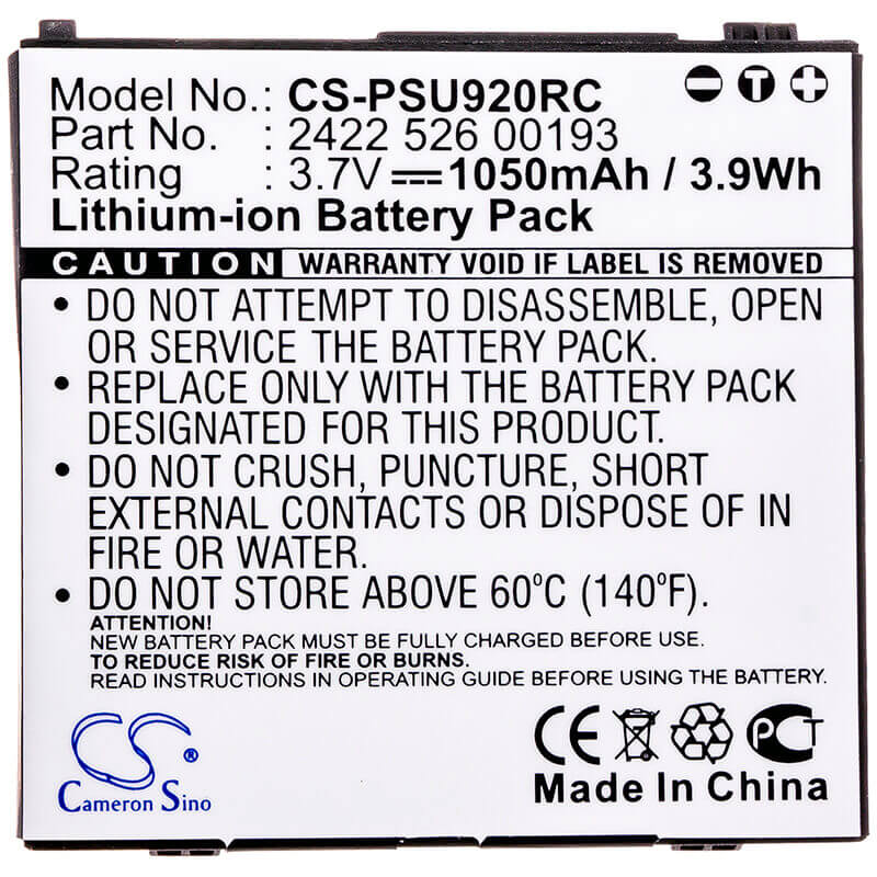 3.7V, Li-ion, 1050mAh, Remote Control battery fits Philips, Pronto Tsu-9200, Pronto Tsu9200/37, Tsu9200, 3.89Wh Remote Control Cameron Sino Technology Limited