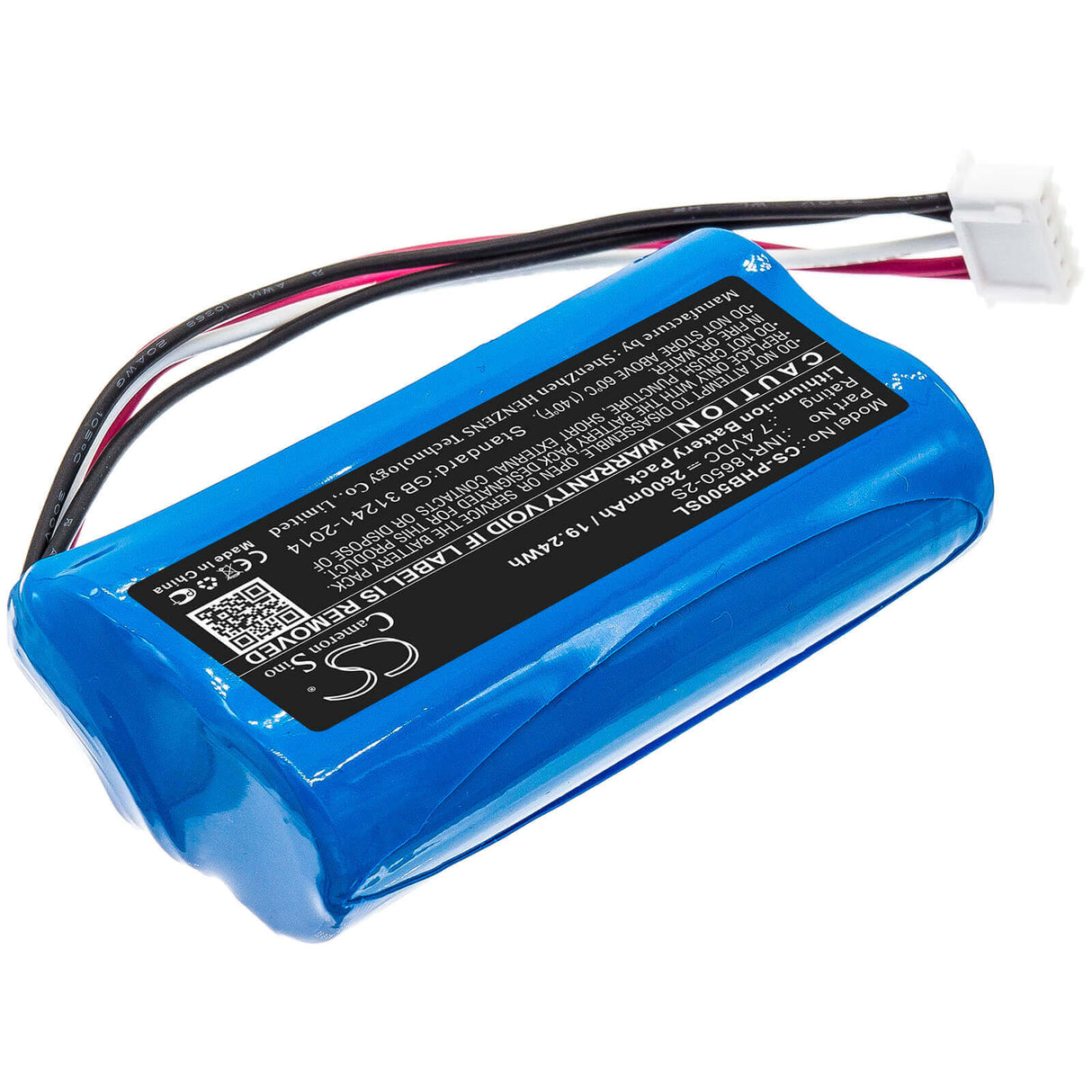 7,4V, Li-ion, 2600mAh, Batterie de haut-parleur compatible avec Philips, Sb500m, Sb500m/00, 19,24Wh Haut-parleur Cameron Sino Technology Limited