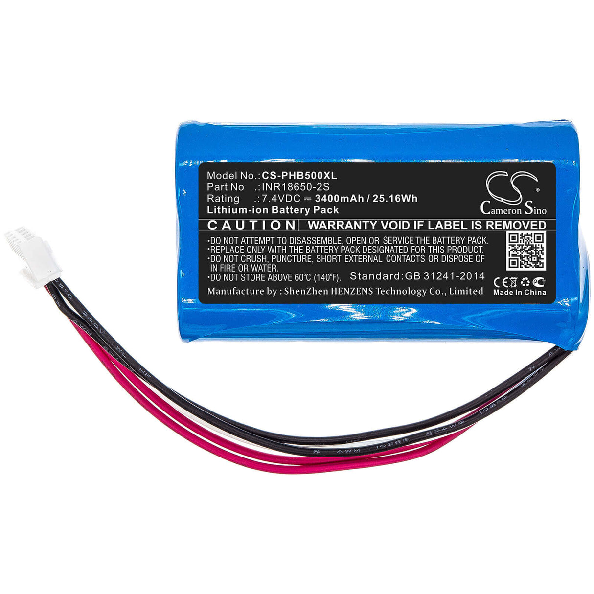 7.4V, Li-ion, 3400mAh, Speaker battery fits Philips, Sb500m, Sb500m/00, 25.16Wh Speaker Cameron Sino Technology Limited
