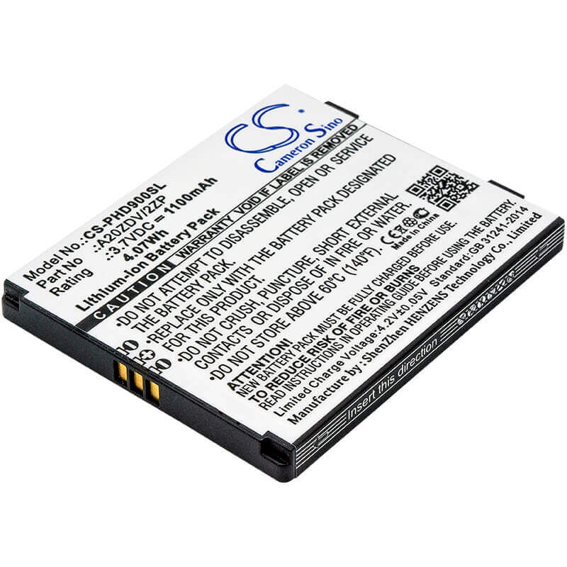 3.7V, Li-ion, 1100mAh, batterie SmartPhone compatible avec Philips, A20zdv/2zp, Xenium D900, 4.07Wh Mobile, SmartPhone Cameron Sino Technology Limited (Suspendu)