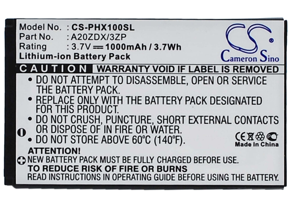 3,7V, Li-ion, 1000mAh, batterie de smartphone compatible avec Philips, A20zdx/3zp, Xenium T129, Xenium X100, 3,7Wh Mobile, SmartPhone Cameron Sino Technology Limited (Suspendu)