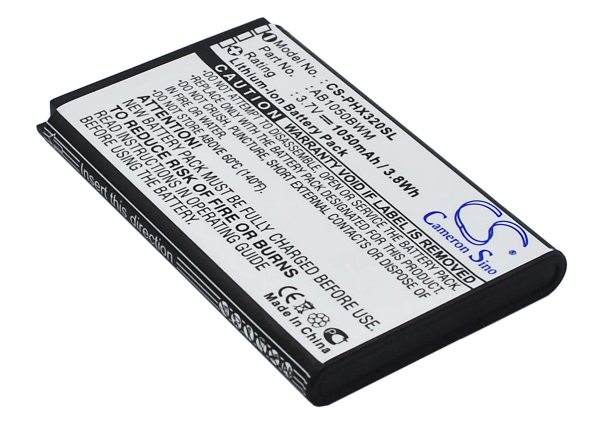 Batterie pour Philips Xenium X186, Xenium 312, Xenium 320 3.7v, 1050mah - 3.89wh Batteries pour l'électronique Cameron Sino Technology Limited (Suspendu)