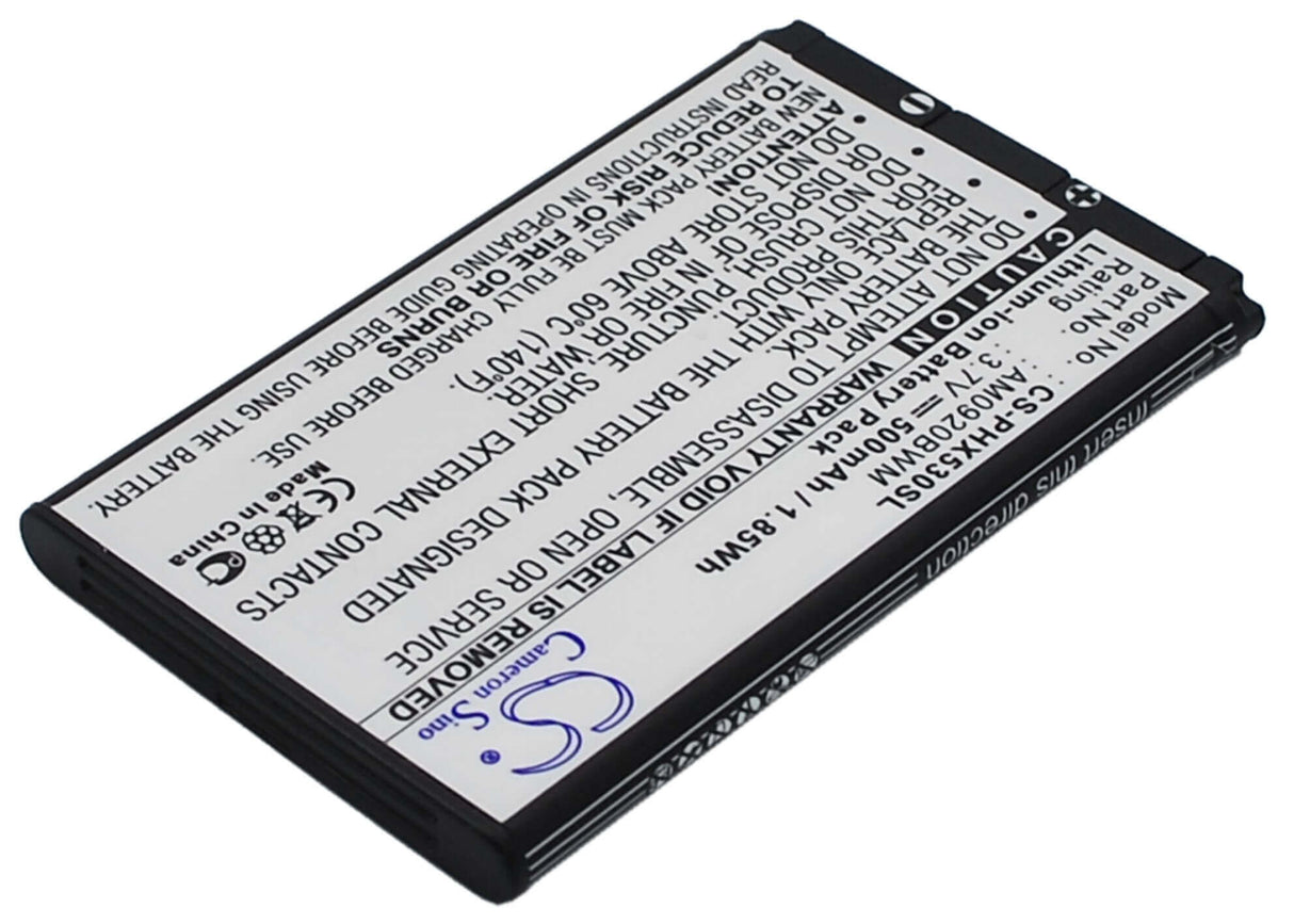 3.7V, Li-ion, 500mAh, SmartPhone battery fits Philips, Ab0890cwm, 9@9q, 9a9q, 1.85Wh Mobile, SmartPhone Cameron Sino Technology Limited (Smartphone)