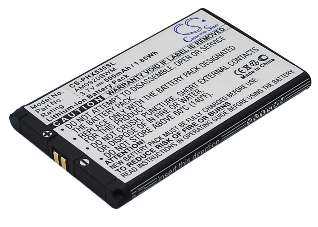 3.7V, Li-ion, 500mAh, SmartPhone battery fits Philips, Ab0890cwm, 9@9q, 9a9q, 1.85Wh Mobile, SmartPhone Cameron Sino Technology Limited (Smartphone)