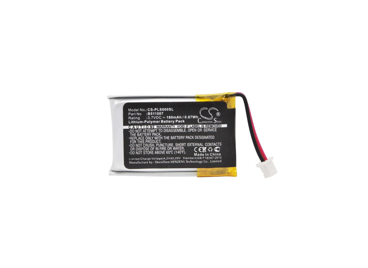 3.7V, Li-Polymer, 180mAh, Headset battery fits Plantronics, 452128, Cs60, Hl10, 0.67Wh Wireless Headset Cameron Sino Technology Limited
