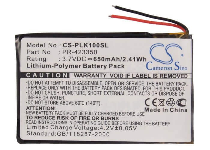 650mAh Replacement Battery for Sony 1-756-920-31 / Plantronics PR-423350 Wireless Headset Cameron Sino Technology Limited