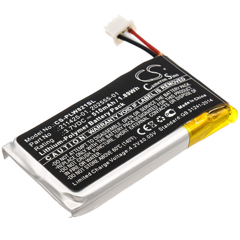 3.7V, Li-Polymer, 510mAh, Headset battery fits Plantronics, 202555-01, Savi 8210, Savi 8220, 1.89Wh Wireless Headset Cameron Sino Technology Limited