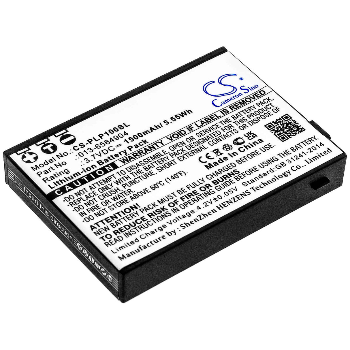 3.7V, Li-ion, 1500mAh, Media Player battery fits Plextalk, 013-6564904, Pocket Daisy Player Ptp1, Ptp1, 5.55Wh Media Player Cameron Sino Technology Limited