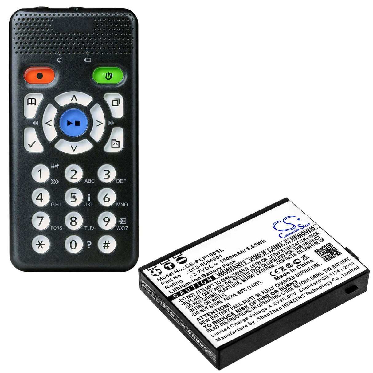 3.7V, Li-ion, 1500mAh, Media Player battery fits Plextalk, 013-6564904, Pocket Daisy Player Ptp1, Ptp1, 5.55Wh Media Player Cameron Sino Technology Limited