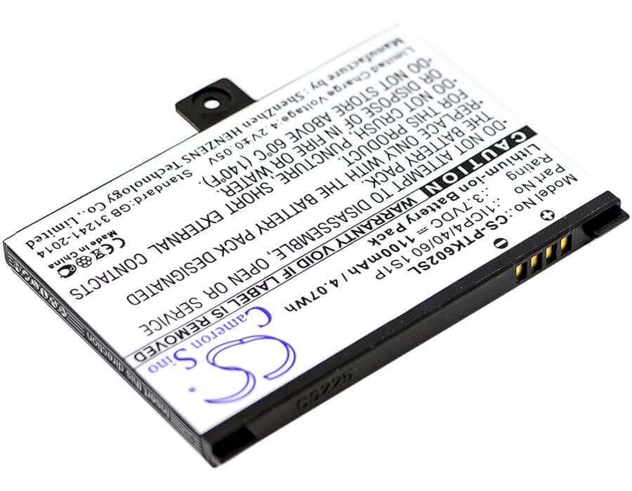 3.7V, Li-ion, 1100mAh, E-book, E-reader battery fits Pocketbook, 1icp4/40/60 1s1p, Pro 602, Pro 603, 4.07Wh E-book, E-reader Cameron Sino Technology Limited