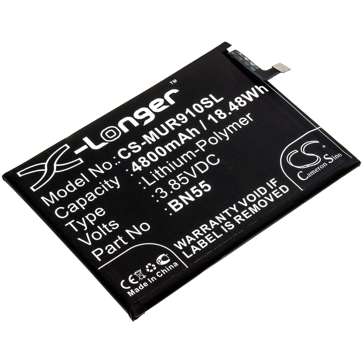 3.85V, Li-Polymer, 4800mAh, SmartPhone battery fits Pocophone, Redmi, Xiaomi, Bn55, M2003j6ci, Poco M2 Pro, 18.48Wh Mobile, SmartPhone Cameron Sino Technology Limited (Smartphone)