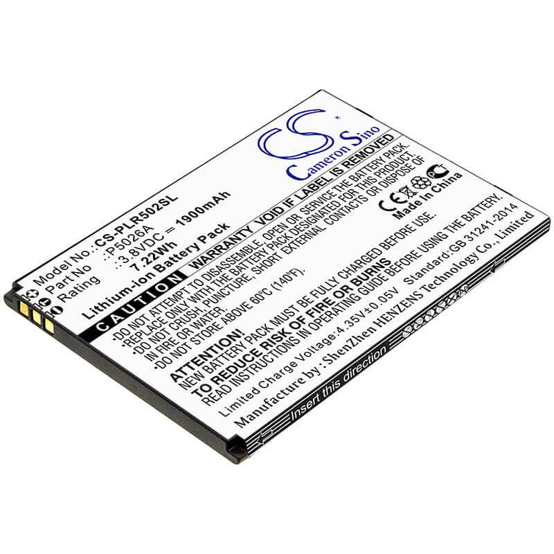 3,8V, Li-ion, 1900mAh, Batterie de smartphone compatible avec Polaroid, P5026a, Cosmo L, 7,22Wh Mobile, Smartphone Cameron Sino Technology Limited (Smartphone)