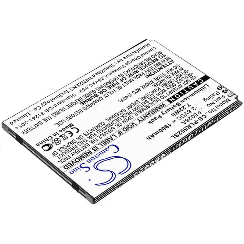 3,8V, Li-ion, 1900mAh, Batterie de smartphone compatible avec Polaroid, P5026a, Cosmo L, 7,22Wh Mobile, Smartphone Cameron Sino Technology Limited (Smartphone)