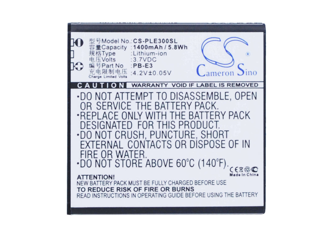 3.7V, Li-ion, 1400mAh, SmartPhone battery fits Pole, Pb-e3, E3, 5.18Wh Mobile, SmartPhone Cameron Sino Technology Limited (Suspended)