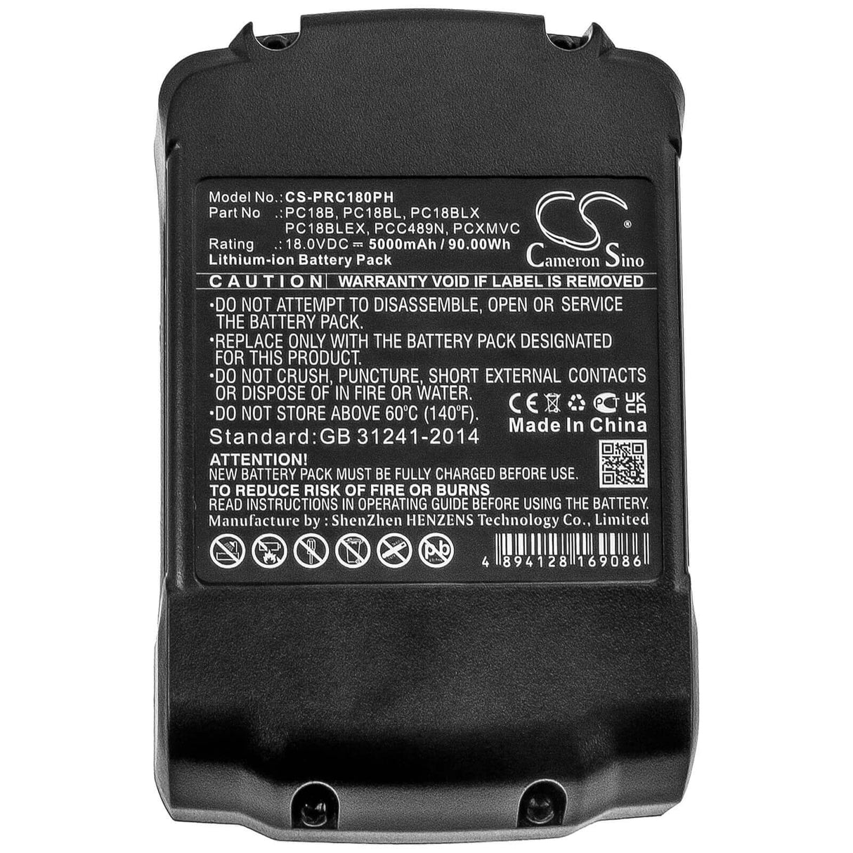 18.0V, Li-ion, 5000mAh, Power Tools battery fits Porter Cable, Pc18b, Pc1800d, Pc1800l, 90Wh Power Tools Cameron Sino Technology Limited (Power Tools)