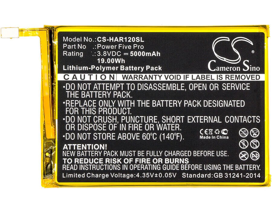3.8V, Li-Polymer, 5000mAh, SmartPhone battery fits Highscreen, Power Five, Power Five Pro, 19Wh Mobile, SmartPhone Cameron Sino Technology Limited (Smartphone)