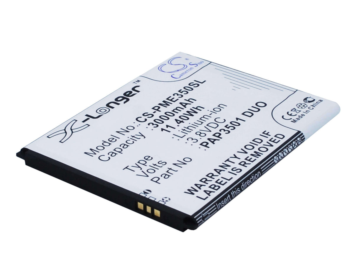 3.8V, Li-ion, 3000mAh, SmartPhone battery fits Prestigio, Pap3501 Duo, Multiphone 3501 Duo, 11.4Wh Mobile, SmartPhone Cameron Sino Technology Limited (Suspended)
