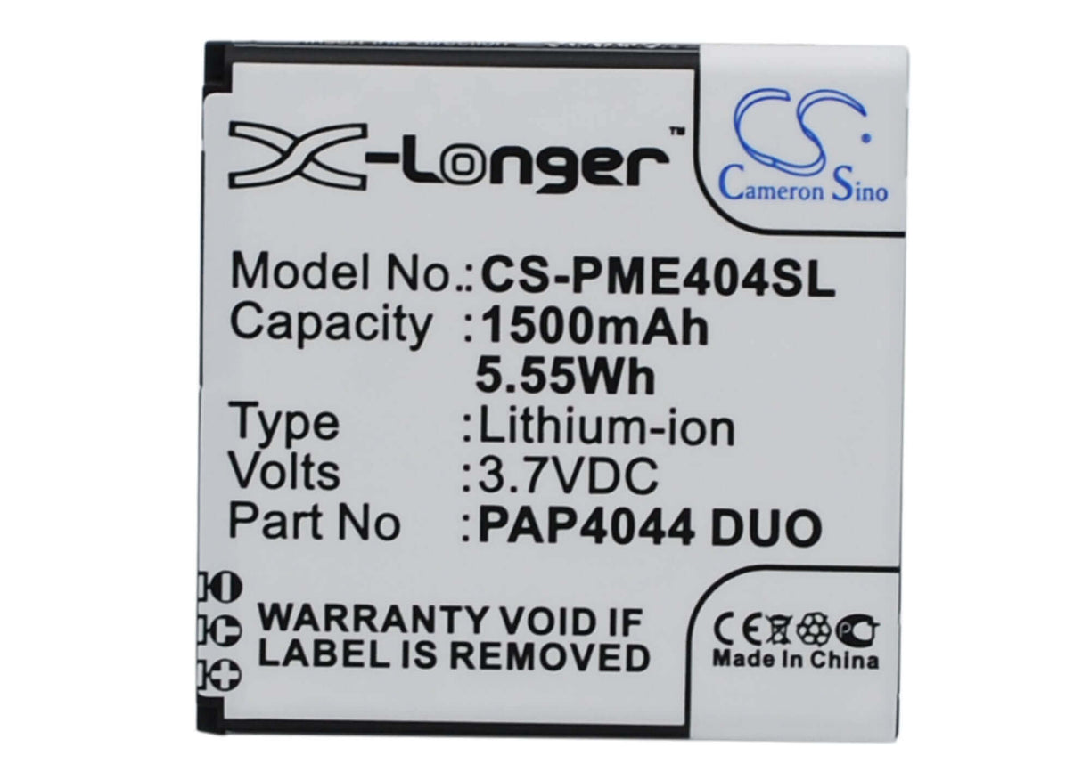 3.7V, Li-ion, 1500mAh, SmartPhone battery fits Prestigio, Pap4044 Duo, Multiphone 4044 Duo, 5.55Wh Mobile, SmartPhone Cameron Sino Technology Limited (Smartphone)