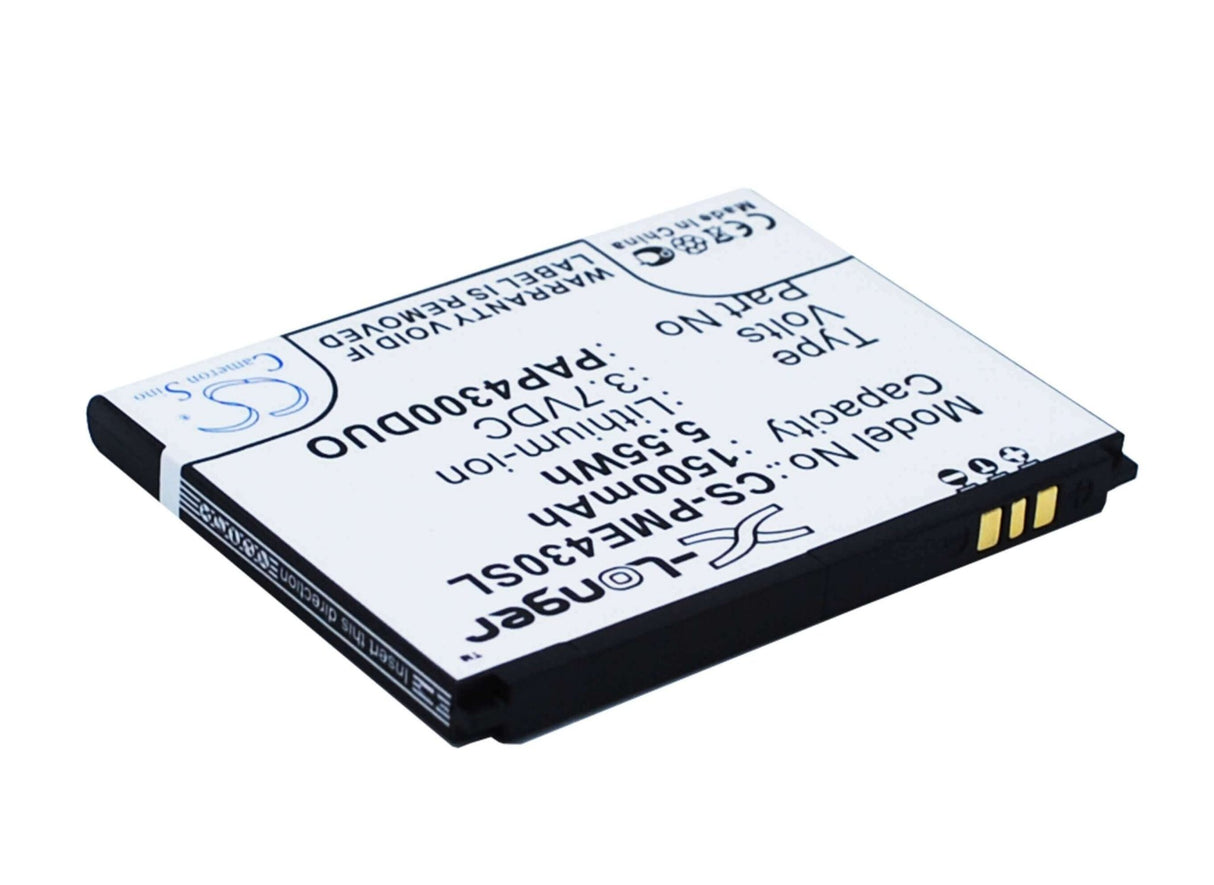 3.7V, Li-ion, 1500mAh, SmartPhone battery fits Prestigio, Pap4300duo, Multiphone 4300 Duo, 5.55Wh Mobile, SmartPhone Cameron Sino Technology Limited (Smartphone)