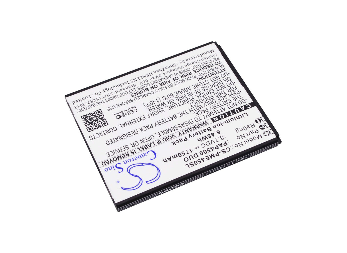 3.7V, Li-ion, 1750mAh, SmartPhone battery fits Prestigio, Pap4500 Duo, Multiphone 4500 Duo, 6.48Wh Mobile, SmartPhone Cameron Sino Technology Limited (Smartphone)