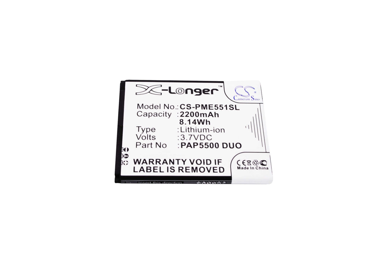 3.7V, Li-ion, 2200mAh, SmartPhone battery fits Prestigio, Pap5500 Duo, Multiphone 5500 Duo, 8.14Wh Mobile, SmartPhone Cameron Sino Technology Limited (Smartphone)