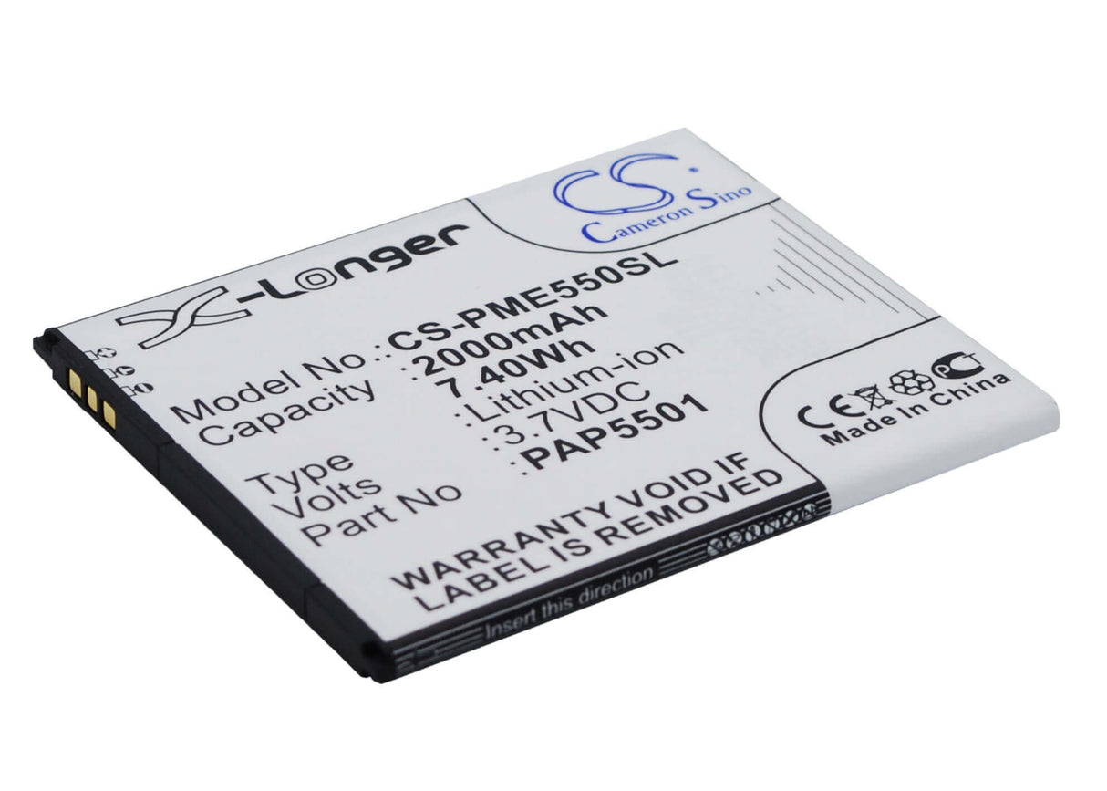 3.7V, Li-ion, 2000mAh, SmartPhone battery fits Prestigio, Pap5501, Multiphone 5501 Duo, Pap5501, 7.4Wh Mobile, SmartPhone Cameron Sino Technology Limited (Suspended)
