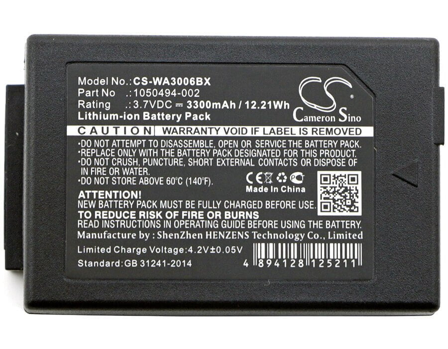 Barcode Scanner Battery For Psion, 1050494, 7525, 7525c, 7527, G1, G2, Wa3006, Wa3010 3.7v, 3300mah - 12.21wh Barcode Scanner Cameron Sino Technology Limited
