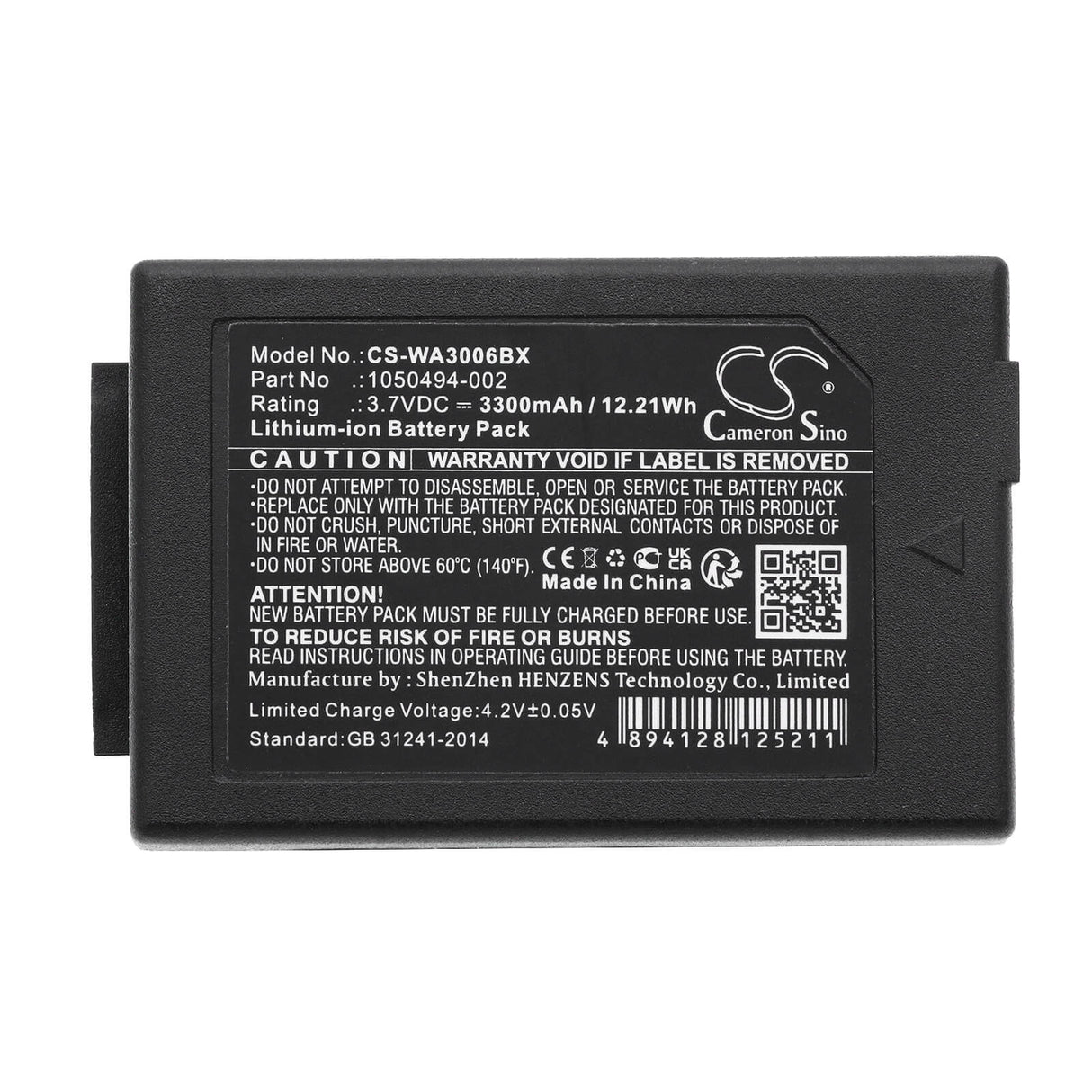 Barcode Scanner Battery For Psion, 1050494, 7525, 7525c, 7527, G1, G2, Wa3006, Wa3010 3.7v, 3300mah - 12.21wh Barcode Scanner Cameron Sino Technology Limited