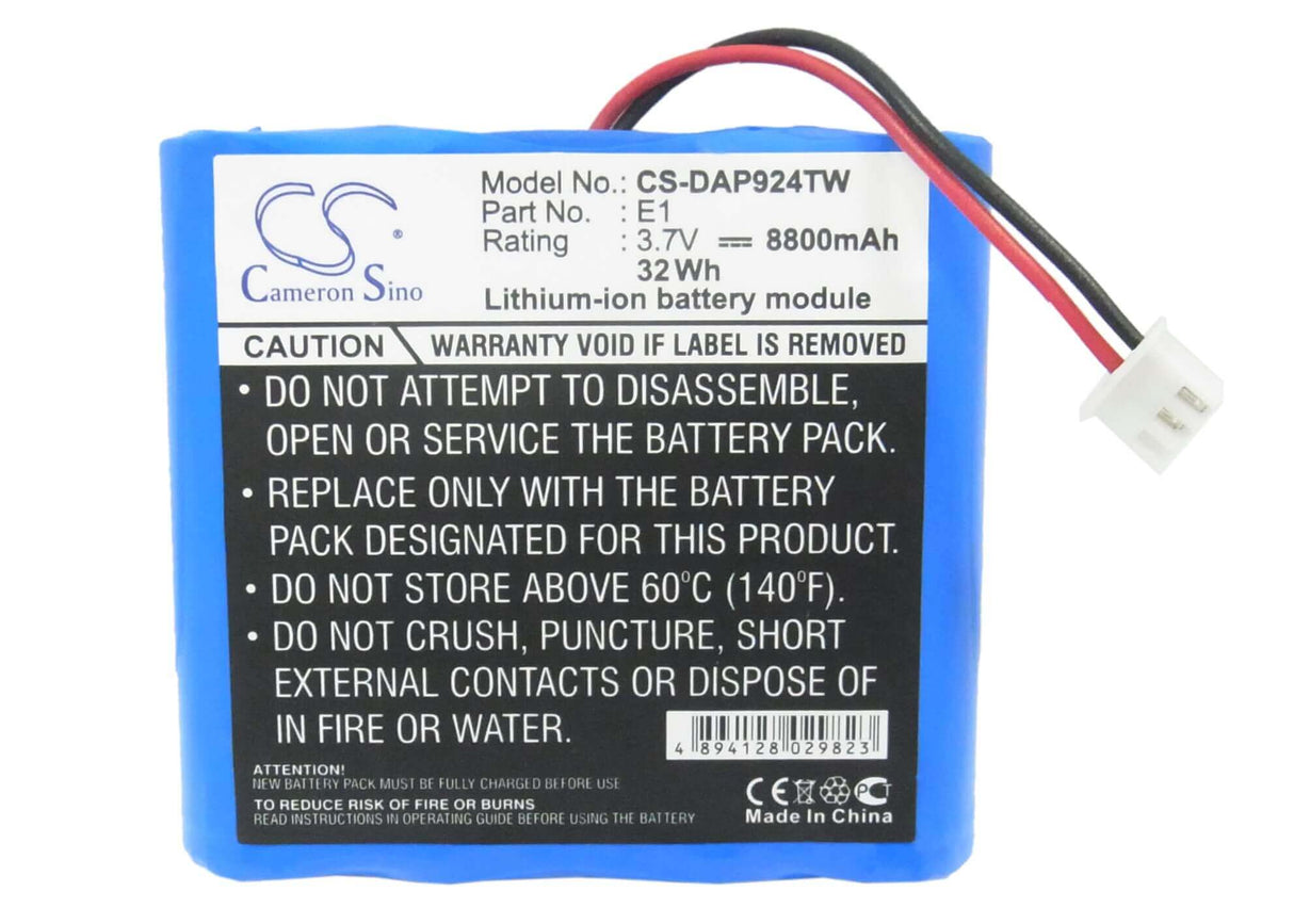 3.7V, Li-ion, 8800mAh, DAB Digital battery fits Pure, E1, Evoke 1s, Evoke 2s, 32.56Wh DAB Digital Cameron Sino Technology Limited