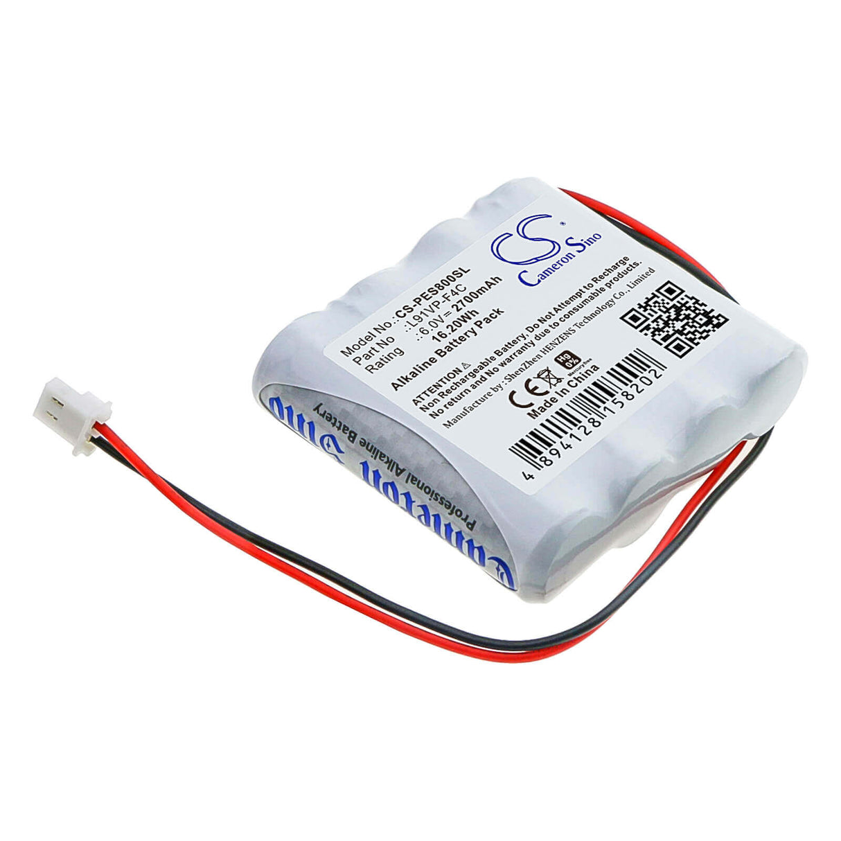 6.0V, Alcaline, 2700mAh, batterie de soins personnels compatible avec Gp, Purell, Gprhorw01018, 16.2Wh Soins personnels Cameron Sino Technology Limited