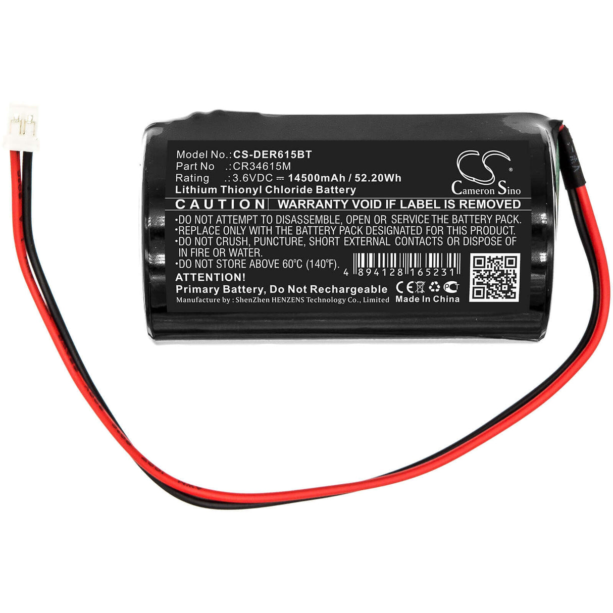 Li-SOCl2, Alarm Battery For Pyronix, Enforcer Deltabell Siren Alarm 3.6v, 14500mah - 52.20wh Alarm System Cameron Sino Technology Limited
