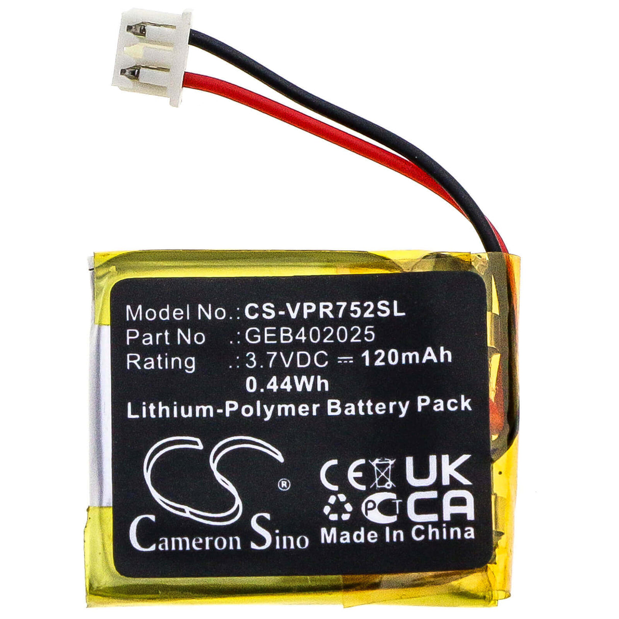 3.7V, Li-Polymer, 120mAh, Remote Start battery fits Python, Directed Electronics, Astrostart, Clifford, Viper, Geb402025, Rss 5225, 0.44Wh Remote Start and Entry Systems Cameron Sino Technology Limited