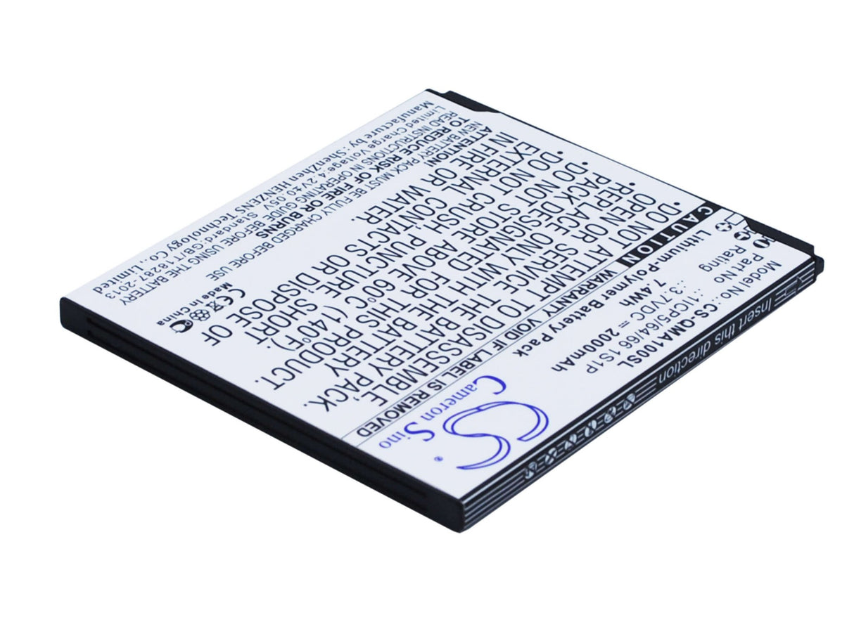 3,7V, Li-Polymère, 2000mAh, batterie pour smartphone compatible avec Qmobile, 1icp5/64/66 1s1p, A10, 7,4Wh Mobile, Smartphone Cameron Sino Technology Limited (Smartphone)