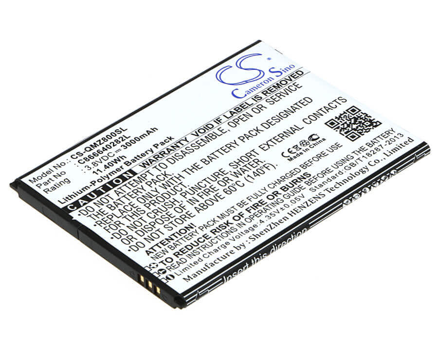 3,8V, Li-Polymer, 3000mAh, batterie de smartphone compatible avec Blu, Qmobile, C866639282l, D690u, L050, 11,4Wh Mobile, Smartphone Cameron Sino Technology Limited (Smartphone)