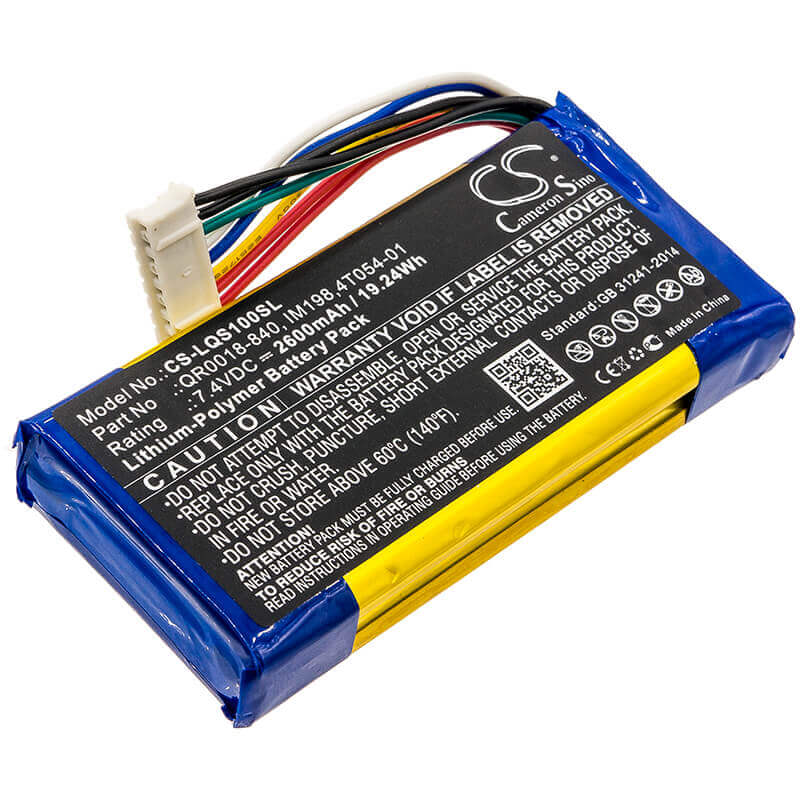 Li-Polymer, Alarm Battery For Qolsys, Iq Panel 7.4v, 2600mah - 19.24wh Alarm System Cameron Sino Technology Limited