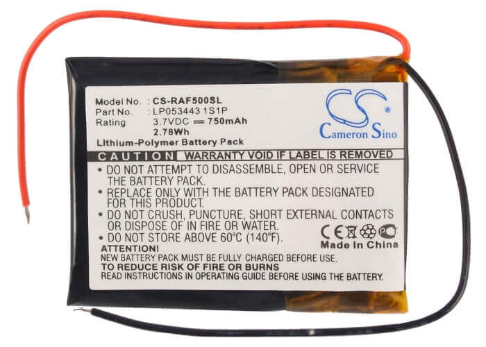 3,7V, Li-Polymer, 750mAh, batterie GPS compatible avec Rac, Lp053443 1s1p, 5000 Large, 2,78Wh GPS, Navigator Cameron Sino Technology Limited