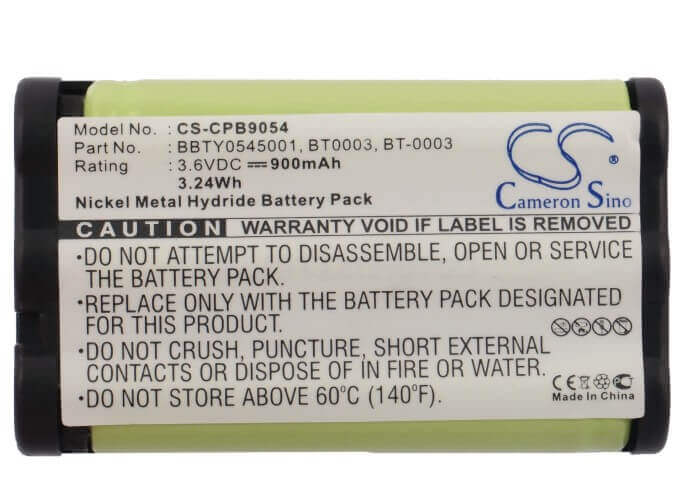 3,6V, Ni-MH, 900mAh, Batterie de téléphone sans fil compatible avec Uniden, Bbty0545001, Cph-510, 3,24Wh Téléphone sans fil Cameron Sino Technology Limited (Suspendu)