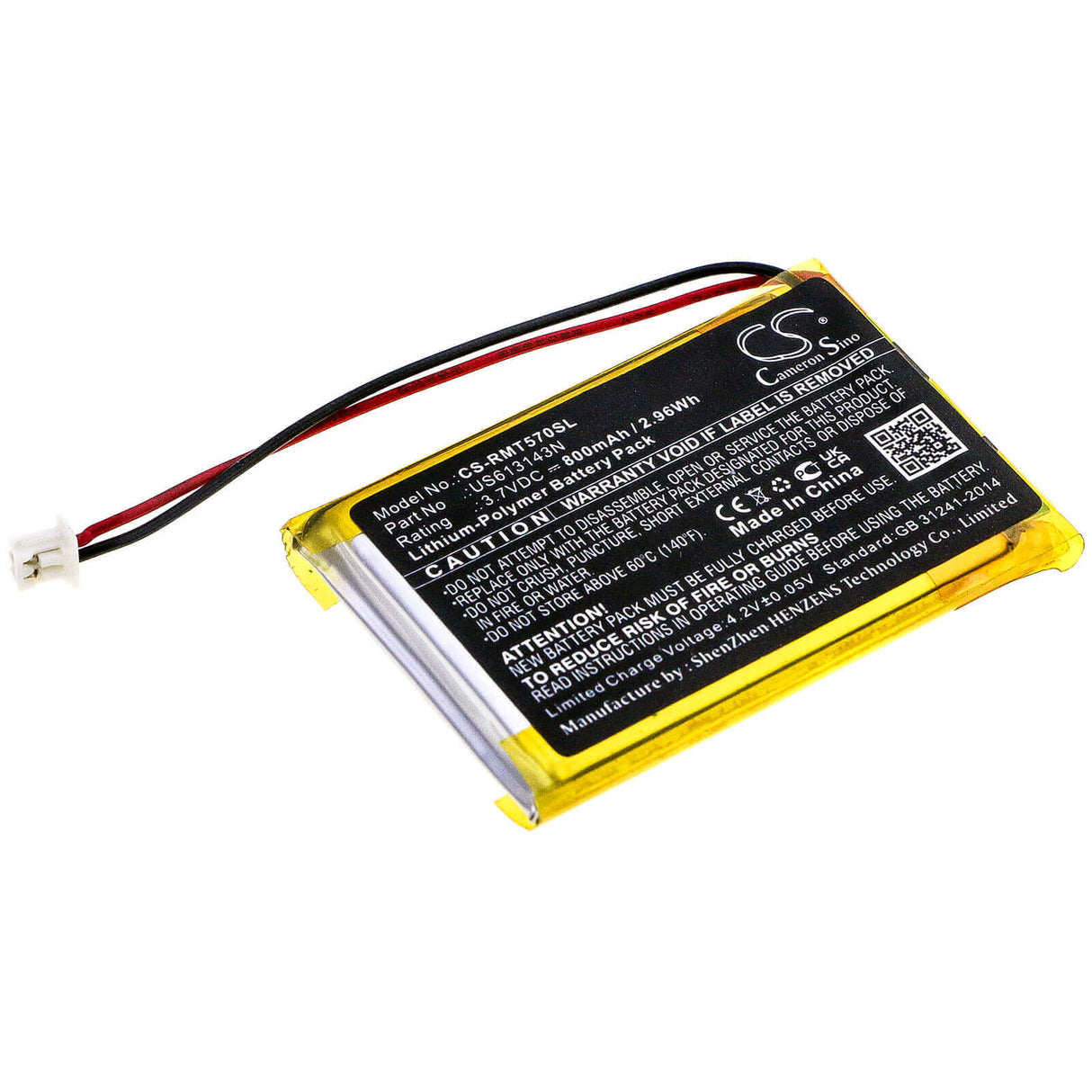 3.7V, Li-Polymer, 800mAh, Keyboard,Mouse battery fits Rapoo, Us613143n, Mt750 Pro, Mt750l, 2.96Wh Keyboard,Mouse Cameron Sino Technology Limited