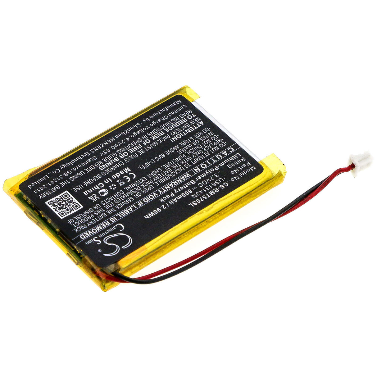 3.7V, Li-Polymer, 800mAh, Keyboard,Mouse battery fits Rapoo, Us613143n, Mt750 Pro, Mt750l, 2.96Wh Keyboard,Mouse Cameron Sino Technology Limited