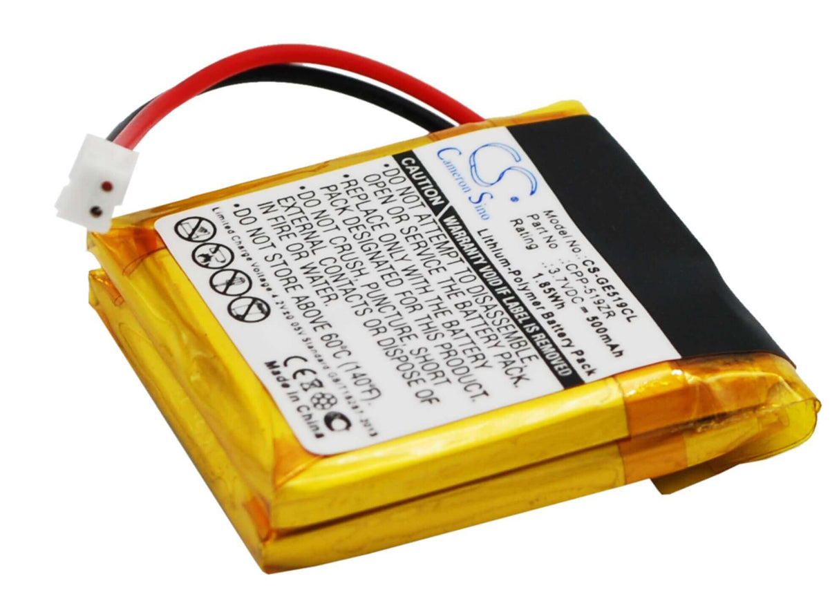 3.7V, Li-Polymer, 500mAh, batterie de téléphone sans fil compatible avec Ge, Rca, 285742, 1172461, 285742, 1.85Wh Téléphone sans fil Cameron Sino Technology Limited (Téléphone sans fil)