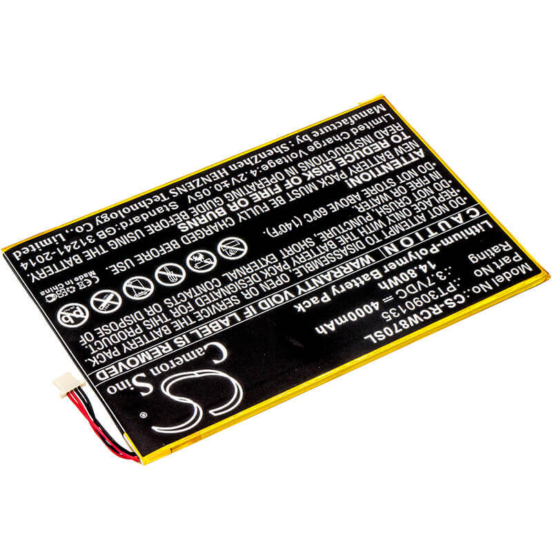 3.7V, Li-Polymer, 4000mAh, Tablet battery fits Rca, Pt3090135, Cambio, Galileo Pro, 14.80Wh Tablet Cameron Sino Technology Limited