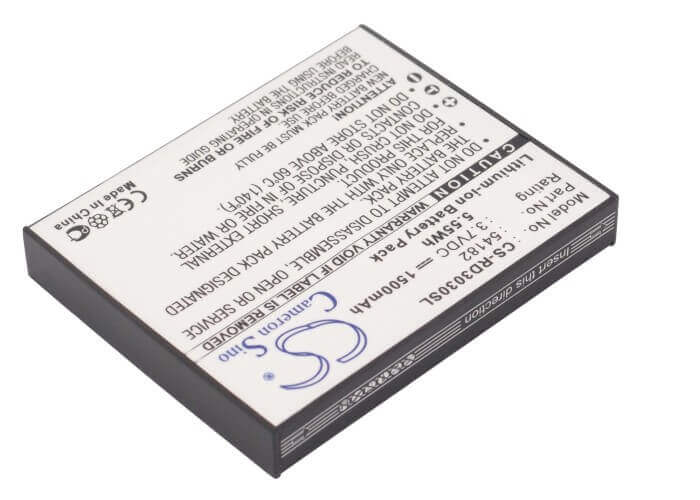 3.7V, Li-ion, 1500mAh, Media Player battery fits Rca, 54182, Lyra X3000, Lyra X3030, 5.55Wh Media Player Cameron Sino Technology Limited