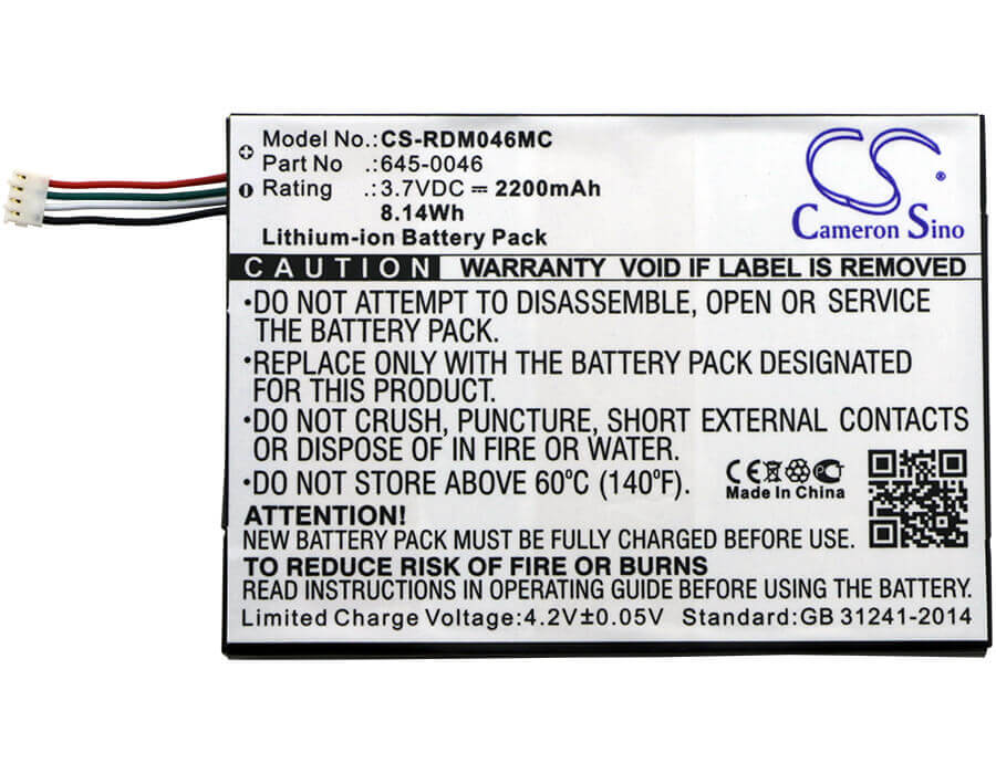 3.7V, Li-ion, 2200mAh, Camera battery fits Red Digital Cinema, 645-0046, Redmote, 8.14Wh Camera Cameron Sino Technology Limited (Camera)