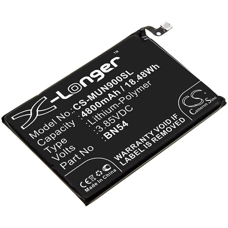 3.85V, Li-Polymer, 4800mAh, SmartPhone battery fits Redmi, Xiaomi, Bn54, 10x 4g, M2003j15sc, 18.48Wh Mobile, SmartPhone Cameron Sino Technology Limited (Smartphone)