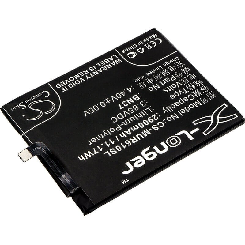 3.85V, Li-Polymer, 2900mAh, SmartPhone battery fits Redmi, Xiaomi, Bn37, 6a, Cereus, 11.17Wh Mobile, SmartPhone Cameron Sino Technology Limited (Smartphone)