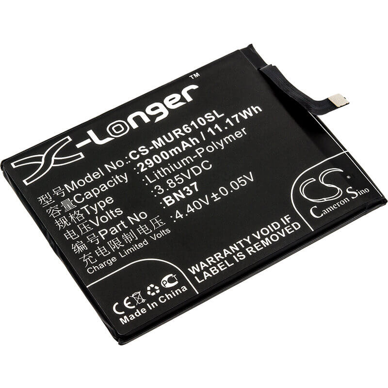 3.85V, Li-Polymer, 2900mAh, SmartPhone battery fits Redmi, Xiaomi, Bn37, 6a, Cereus, 11.17Wh Mobile, SmartPhone Cameron Sino Technology Limited (Smartphone)